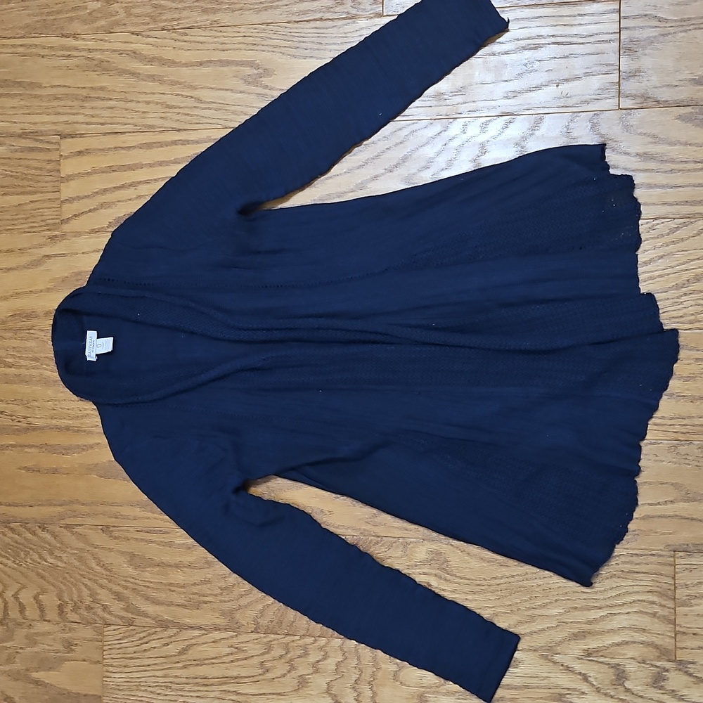 Easywear by Chicos Navy Blue Duster Jacket Cardigan Size S